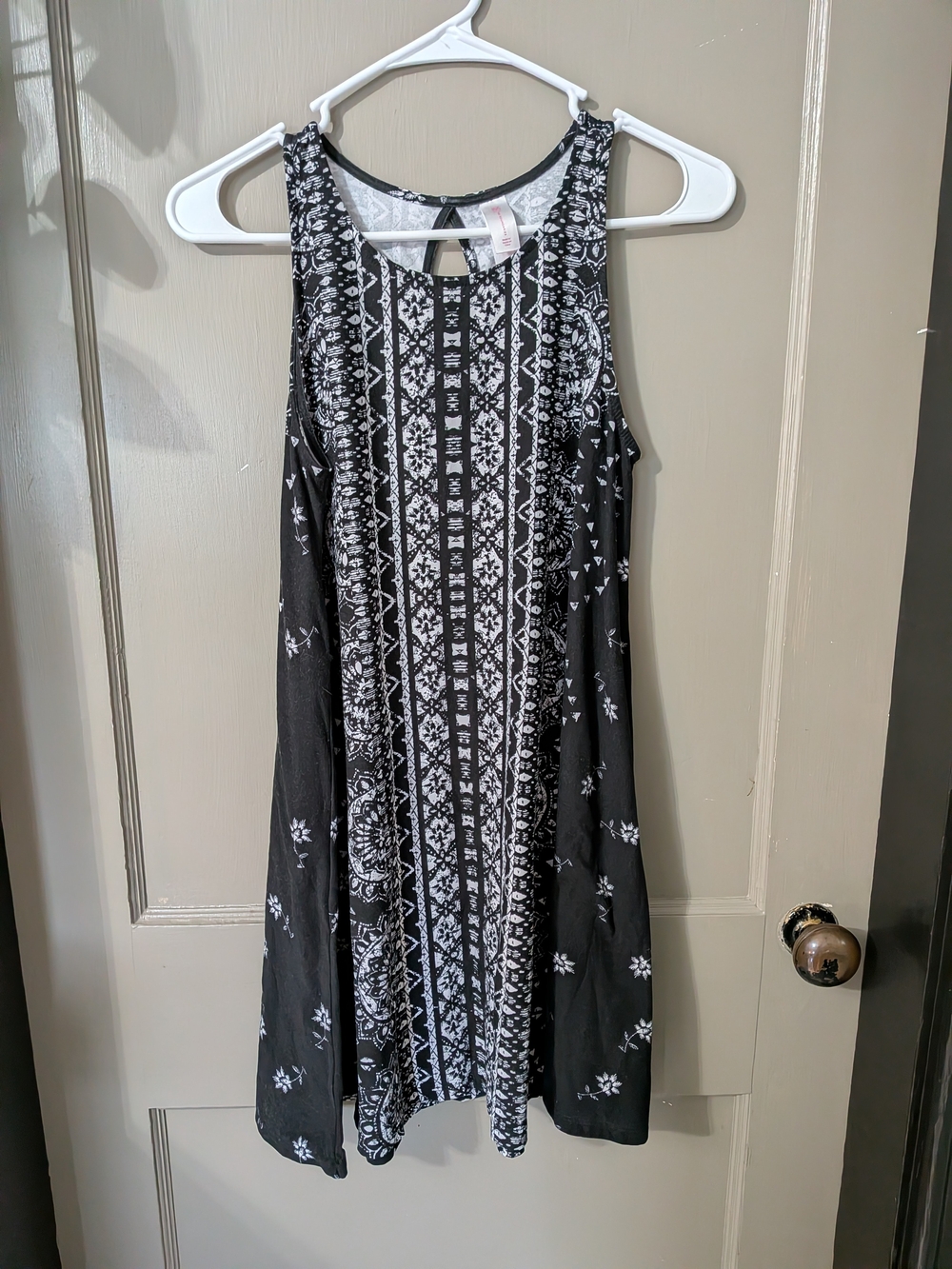 No Boundaries Black & White Geometric Mini Dress Size Small